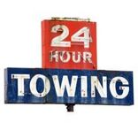 TOWING SERVICE IN HUNTINGTON BEACH, CA. A VINTAGE NEON SIGN FOR 24-HOUR TOWING 